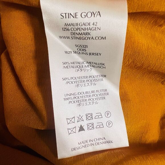 Stine Goya Women's Gold Sequin Straight Mini Odis Dress Size Medium - Picture 11 of 15